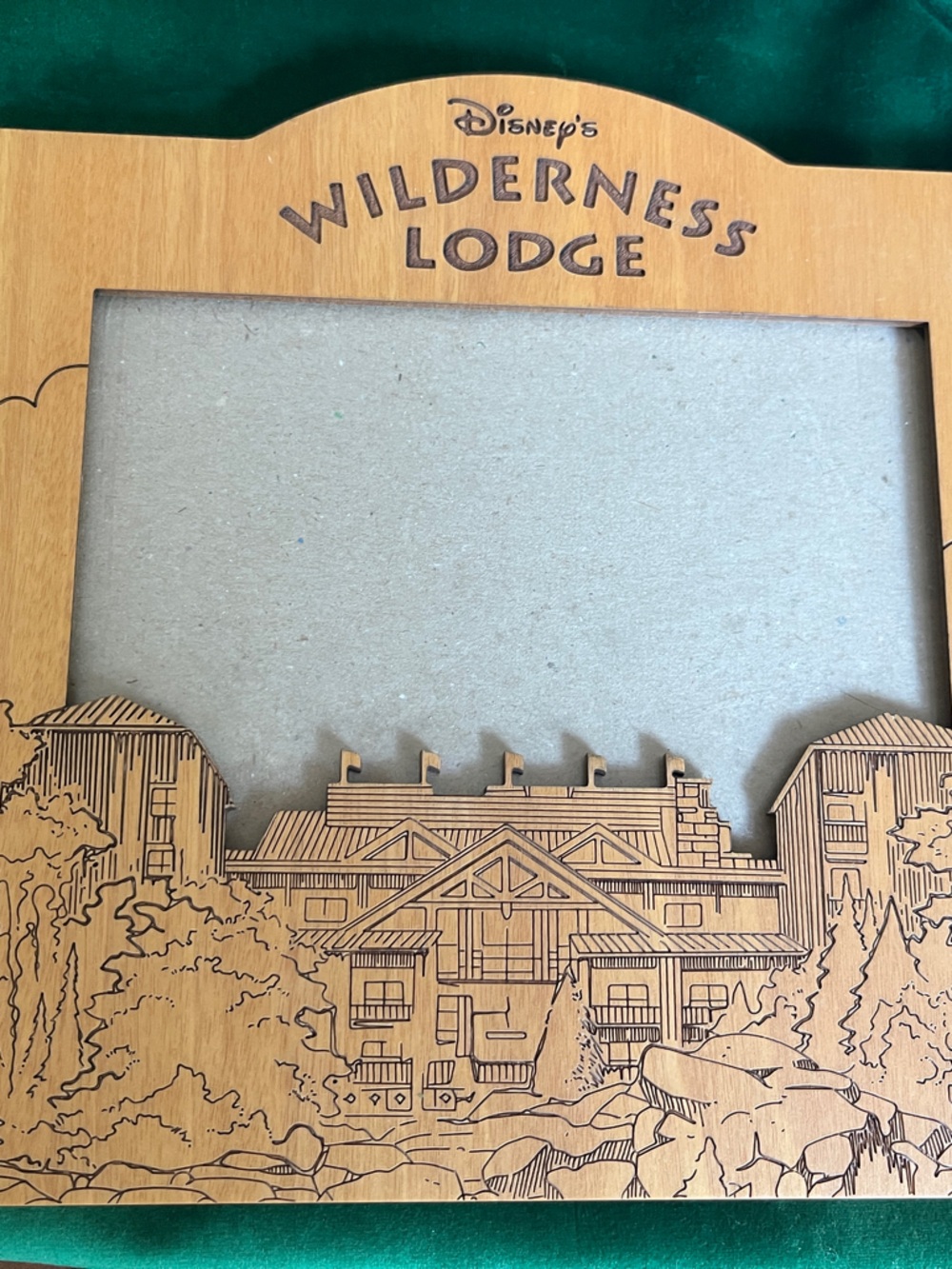 Disney Wilderness Lodge Engraved Natural Wood Photo Frame 5 x 7